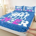 thumbnail image 3 of Homewish Girly Dreamy Dance 4-Piece Full Size Sheets,Bling Blue Glitter Bed Sheets,Cheer Team Lightweight Sheet Sets,Super Cozy Room Decor, 3 of 7
