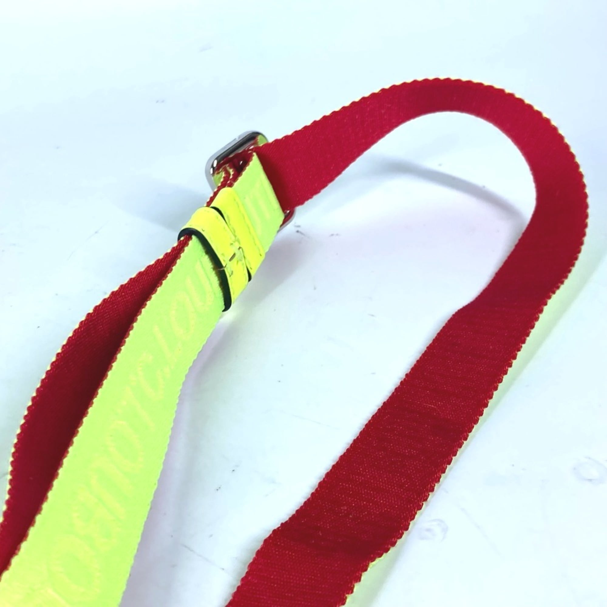 Christian Louboutin Buckle Belt Canvas Men\'s Women\'s Yellow Pre-Owned Christian Louboutin Buckle Belt Canvas Men main image 2