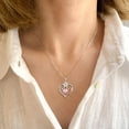 thumbnail image 3 of Beautlace Forever Love Butterfly Heart Necklace,925 Sterling Silver Rose Flower Pendant Necklace Jewelry Birthday Christmas Valentines Mother's Day Gifts for Women Mom -October, 3 of 9