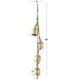 thumbnail image 3 of DecMode Tibetan Inspired Cascading Gold Metal Cylindrical Decorative Cow Bells with 4 Bells on Jute Hanging Rope, 3 of 11
