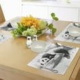 thumbnail image 4 of Ambesonne Black and White Place Mats Set of 4, Sleeping Panda, Standard Size, Black White, 4 of 6
