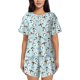 thumbnail image 1 of Fotbe Milk Bottles And Cow Head Conjunto de Pijama Estampado para Mujer, 2 Piezas, Ropa de Dormir con Camiseta de Manga Corta y Shorts Suaves-Large, 1 of 6