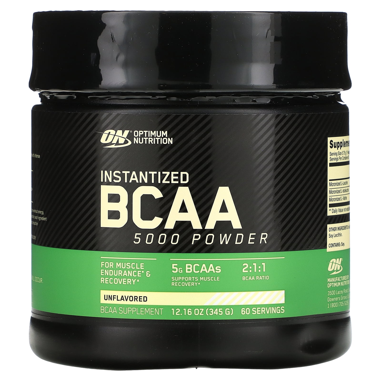 Optimum Nutrition, Instantized BCAA 5000 Powder, Unflavored, 12.16 oz