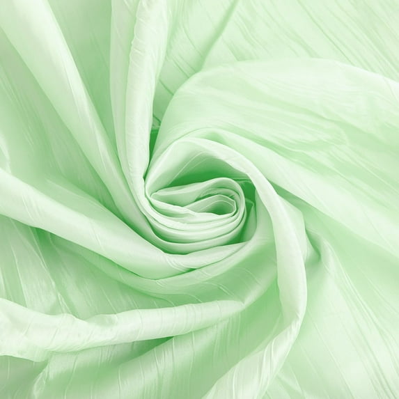 1 Pc, Accordion Crinkle Taffeta 10 Yards X 54" Fabric Roll Bolt - Mint Green For Wedding Or Event Decor