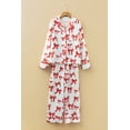thumbnail image 3 of Red Christmas Bow Print Long 2pcs Pajama Set, 3 of 13