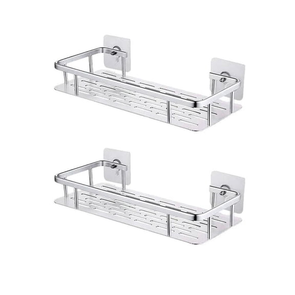 Dorm Shower Caddy - 2 Pack Adhesive Shower Holder Organizer, Rustproof Aluminum alloy Shelves, No-Drill Bathroom Storage Shelf