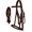 Dark, variant on Cobb Size English Headstall w/ Raised Browband & Braided Leather Reins
