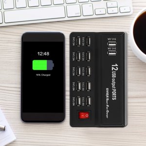 Multi Port USB Charger,Multi Port Household 12 USB Power Strip USB Charging Hub Expertly Crafted