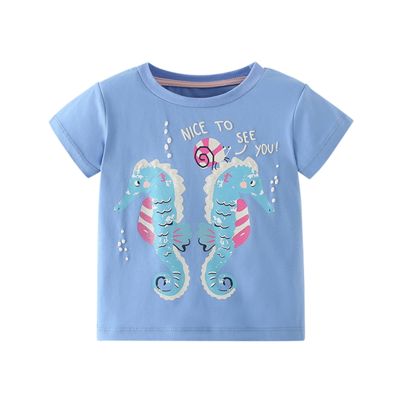Tops Kids Toddler Infant Kids Baby Girls Children s Top Children s Clothes Summer Crewneck Cartoon Short Child Big Kid Clothing Girls Tops Tees