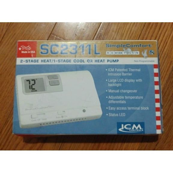 ICM SC2311L Simple Comfort 2 Stage Thermostat Cool Heat Pumps TWO EACH TWO EACH!