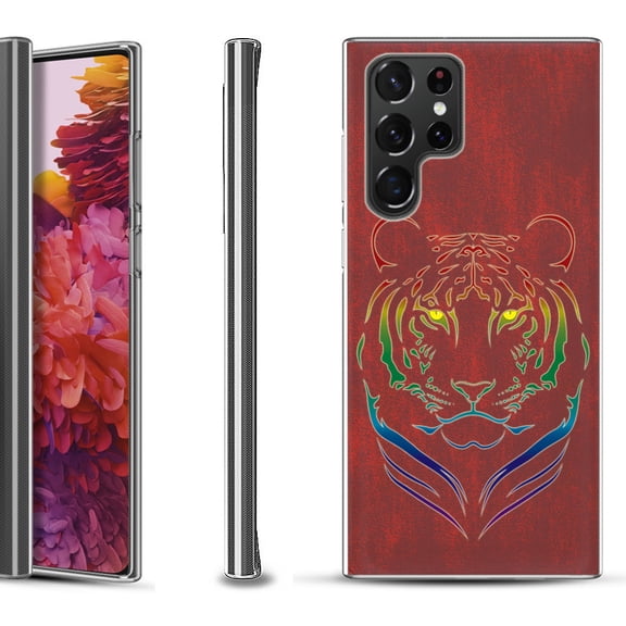 Slim-Fit Fashion Gel Phone Case for Samsung Galaxy S22 Ultra 5G, by OneToughShield ® - Night Tiger