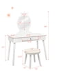 thumbnail image 2 of Patiojoy Kids Princess Vanity Table Set w/ Chair Crown Mirror White, 2 of 8