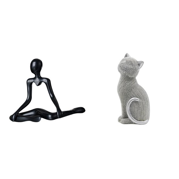 Estatua Creativa Abstracta De Gato Pensador, Figura Decorativa, Escultura única De Resina, Adorno De Escritorio Para La Entrada, Dormitorio, Estantería, Regalo De Inauguración De La Casa.