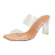 thumbnail image 2 of Sandalias y pantuflas de tacón alto de cristal con cabeza cuadrada informal para mujer Wmkox8yii hj789, 2 of 5