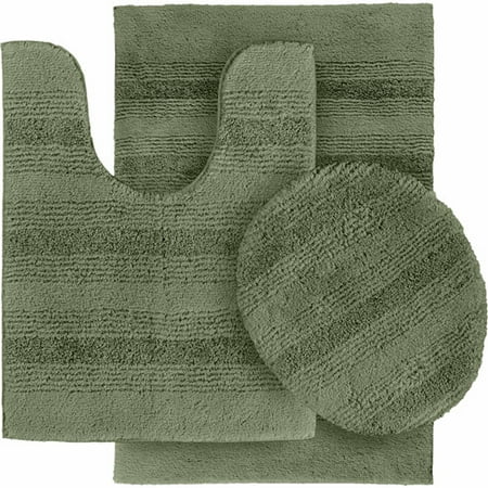 Essence Nylon 3-Piece Washable Bathroom Rug Set