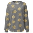 thumbnail image 4 of Bmisegm T-Shirt à Manches Longues pour Femmes, Imprimé, Décontracté, Gris m, 4 of 5
