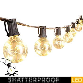 25Ft G40 Outdoor Patio String Lights with 25 Shatterproof LED Globe Bulbs, Energy Saving UL listed Backyard Patio Lights for...