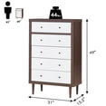 thumbnail image 2 of Costway 5 Drawer Dresser Wood Chest of Drawers Storage Freestanding Cabinet Organizer, 2 of 12