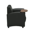 OFM Social Seating Guest Reception Waiting Room Chair with Single Tablet Solid Vinyl, Black