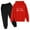 Red, variant on Piuwrlz 2pcs Sets Sweatpants and SweatShirt Kids Girls Boys Hooded Jogger Set Printed Hood Activewear Set Black Size 4 Years