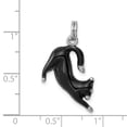 thumbnail image 4 of Sterling Silver Black Enamel Cat Charm Pendant, 4 of 4