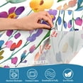 thumbnail image 3 of Yayeee Kitchen Curtains Tier Pair Light Filtering 27"x36" Rod Pocket Short Cafe Window Panel, Purple Wildflower Pattern, 3 of 7