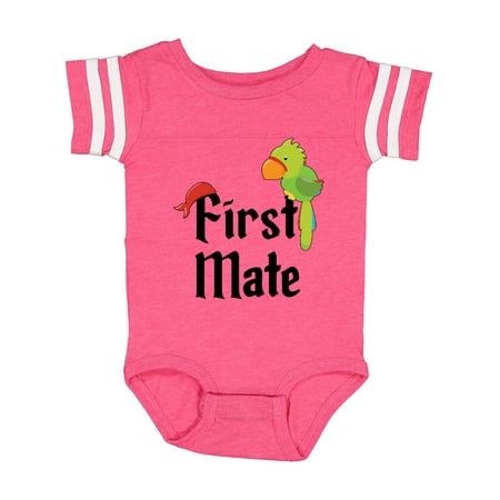 

Inktastic First Mate pirate with parrot and bandanna Gift Baby Boy or Baby Girl Bodysuit