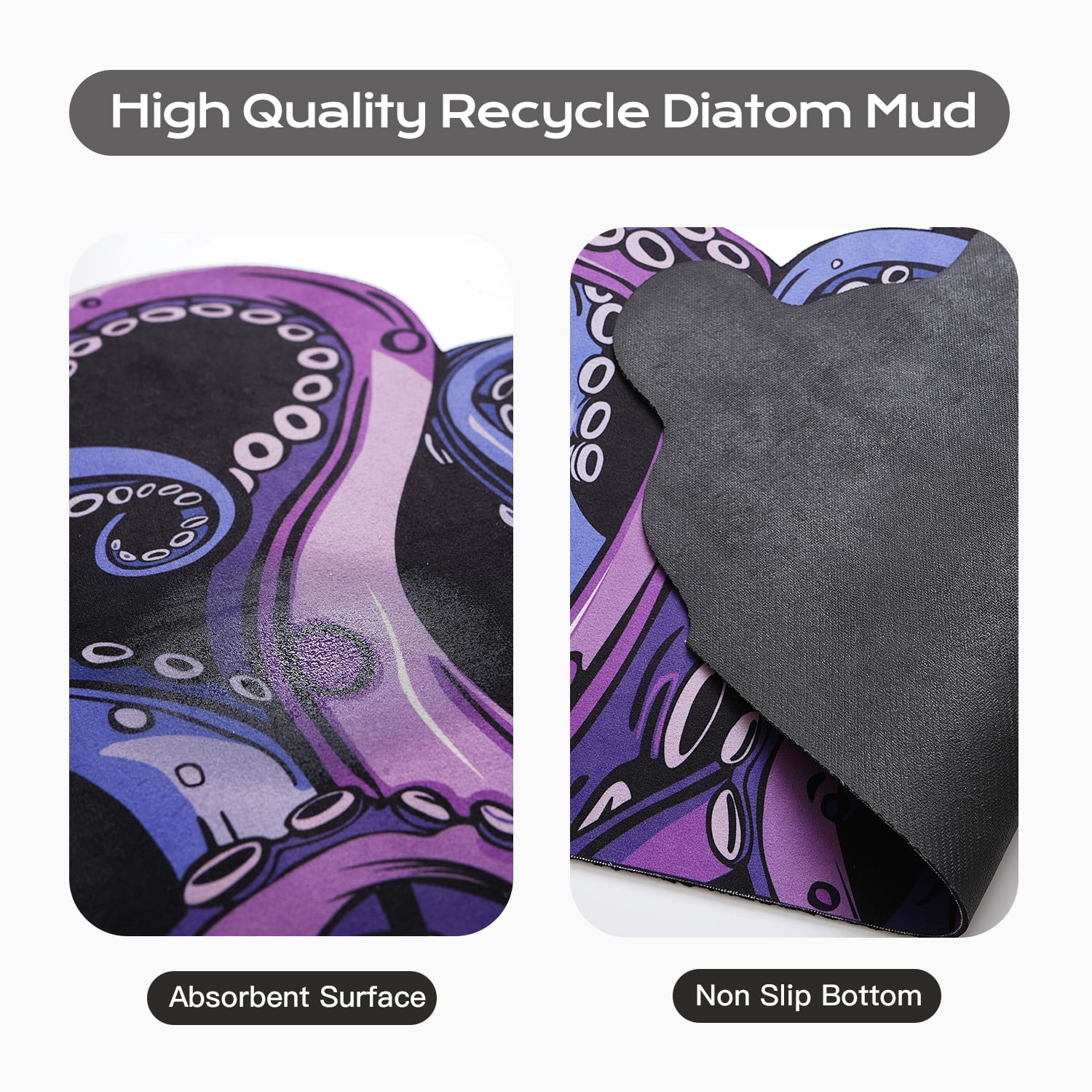 Cthulhu Shower Rug for Bathroom, Octopus Tentacles Shaped Floor Mat, Non Slip Machine Washable Water Absorbent Mat, Throw Rugs Goth Decor Modern Home Decoration, Unique Gift