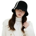 thumbnail image 1 of Warm Winter Hat Knitted Hat Women Winter Bucket Hat Thick Color Matching Soft Sun Uv Protection Short Brim Windproof Cold, 1 of 5