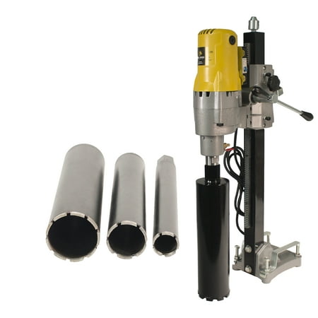 Handheld Dry Core Drill - Steel Dragon Tools® 185 8in. Concrete Hole Boring Rig Wet & Dry Core Drill with 2in. 3in. 4in. Wet Laser Welded Diamond Concrete Bits