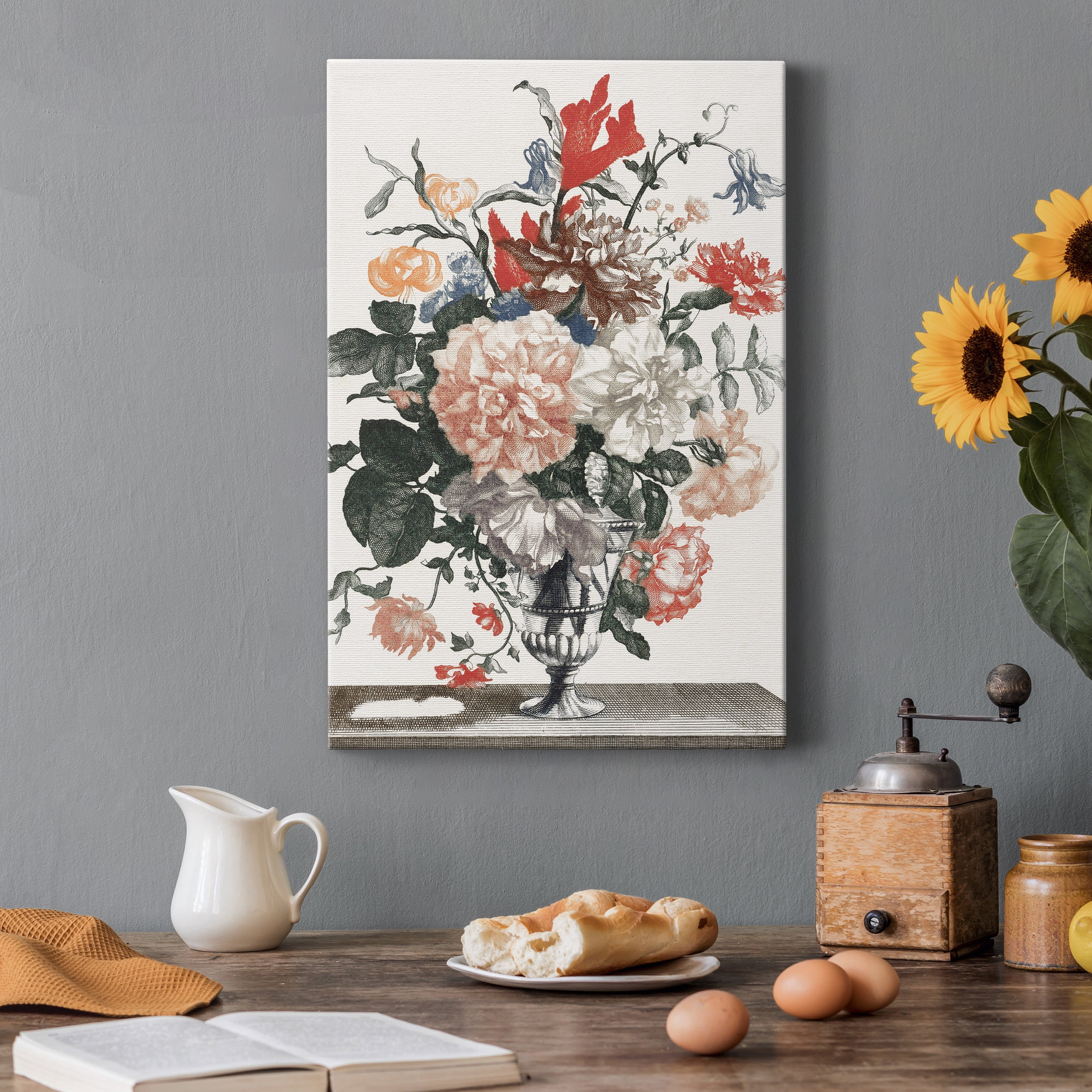 Flowers in a Glass Premium Gallery Wrapped Canvas - Ready to Hang - 40 x 60