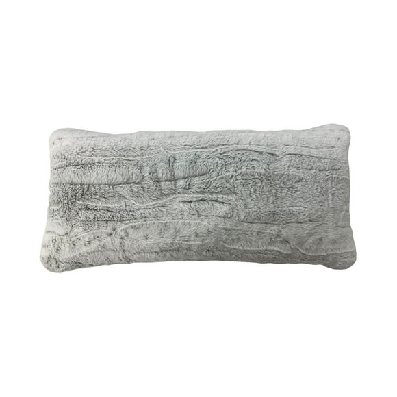 Truly Soft Snow Leopard Lumbar Decorative Pillow, 14 x 30″,Gray,