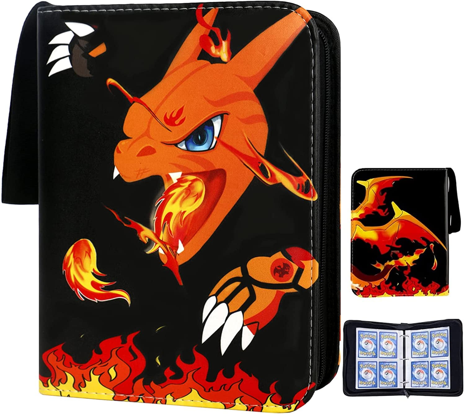 Trading Card Binder for Pokemon Cards Binder,4-Pocket Portable Card Collector Album Holder Book Fits 440 Cards with 55 Removable Sleeves, Display Storage Carrying Case for TCG -Dragon - Walmart.com Trading Card Binder for Pokemon Cards Binder,4-Pocket Portable Card Collector Album Holder Book Fits 440 Cards with 55 Removable Sleeves, Display Storage Carrying Case for TCG -Dragon - Walmart.com