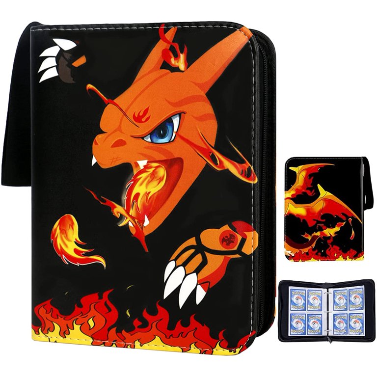 pokemon card book holder walmart Homotte Pokemon Card Binder Album, Black Zipper, 540 Side-Loading Slots, 9-Pocket, TCG Organizer