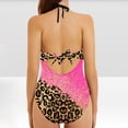 thumbnail image 6 of Nrmvnmi Women Two Piece High Neck Bikini Set Leopard Print Cutout Swimsuit Criss Cross Bandage Bathing Suit with Bottom Mothers Day Gifts, 6 of 6