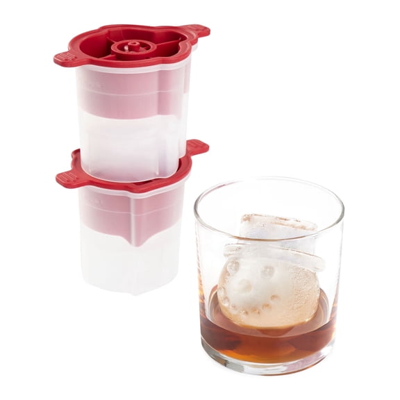 Tovolo Snowman Ice Mold with Top Hats Set of 2 Holiday Sphere Ice Makers for Cocktails, Festive Ice Cube Mold Christmas Stocking Stuffer for Adults, BPA Free Silicone Dishwasher Safe Ice Molds