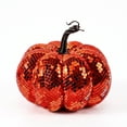 thumbnail image 4 of Fall Decor Halloween Retro Mirror Glass Disco Pumpkin Decor Sparkling Light Reflecting Tabletop Centerpiece Glass Tile Pumpkin Ornament for Mantel Window Party, 4 of 6