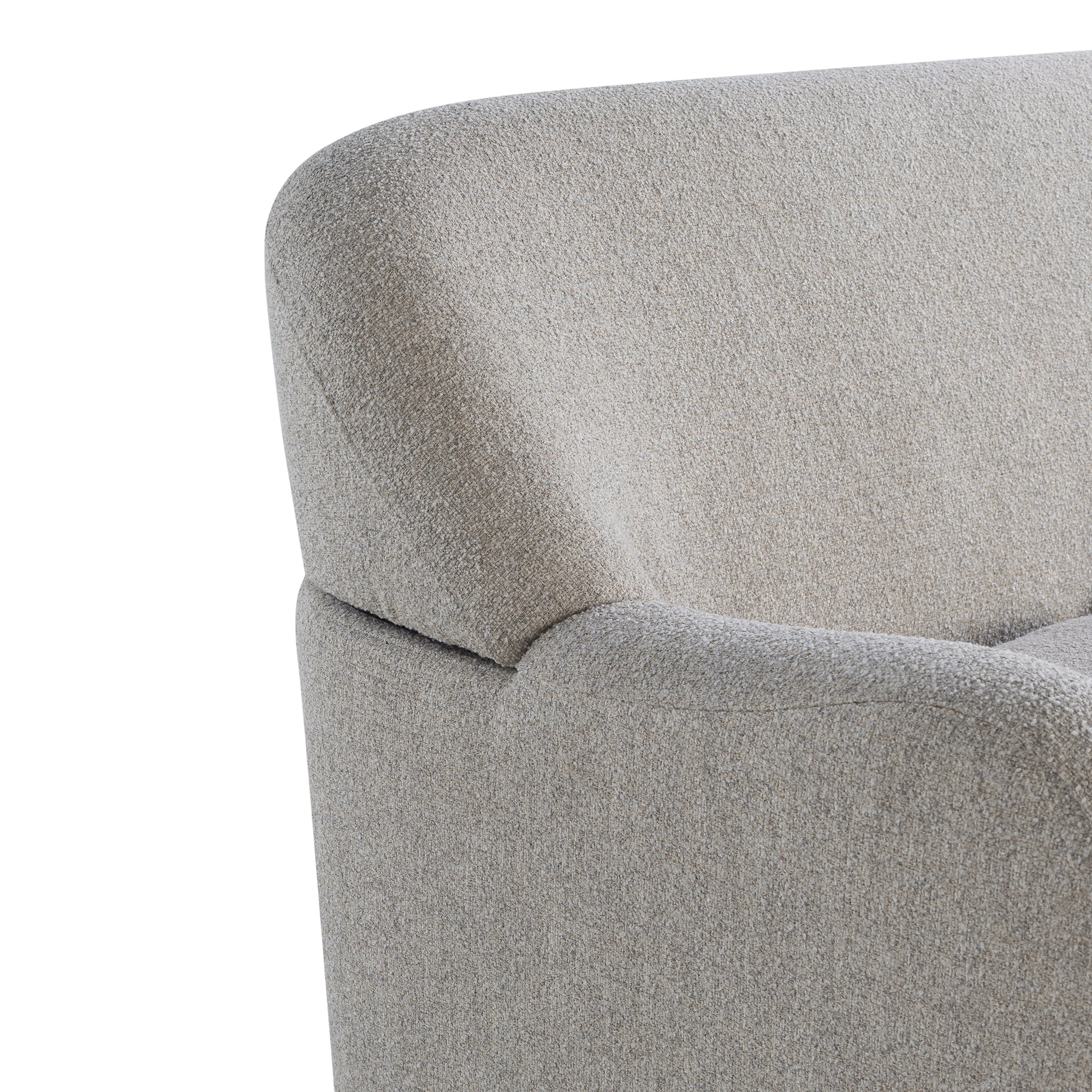 Studio Living Genifer Modern Arm Chair, Pebble Gray Boucle Fabric