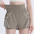 thumbnail image 5 of Women's 2 in 1 Athletic Workout Shorts with Pockets Elastic Waistband High Waisted Gym Yoga Running Shorts with Liner, 5 of 6