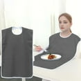 thumbnail image 1 of KEINXS Adult Reusable Bibs  Waterproof & Stain-Resistant  Grey Towel Material  Machine Washable, 1 of 7