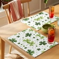 thumbnail image 4 of Green Shamrocks Placemats Set of 12, St. Patrick's Day Non-Slip Place Mats Washable Table Mats for Kitchen Dining Table Decorations Indoor/Outdoor, 4 of 9