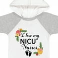 thumbnail image 4 of Inktastic I Love My Nicu Nurses with Baby Footprints and Flowers Boys or Girls Baby Bodysuit, 4 of 5