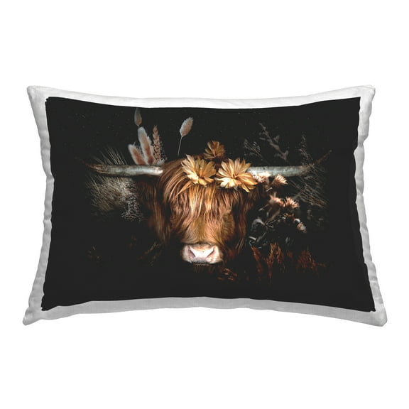 Stupell Industries Shadowed Cattle & Botanicals Decorative Printed Throw Pillow Design by Reinders.