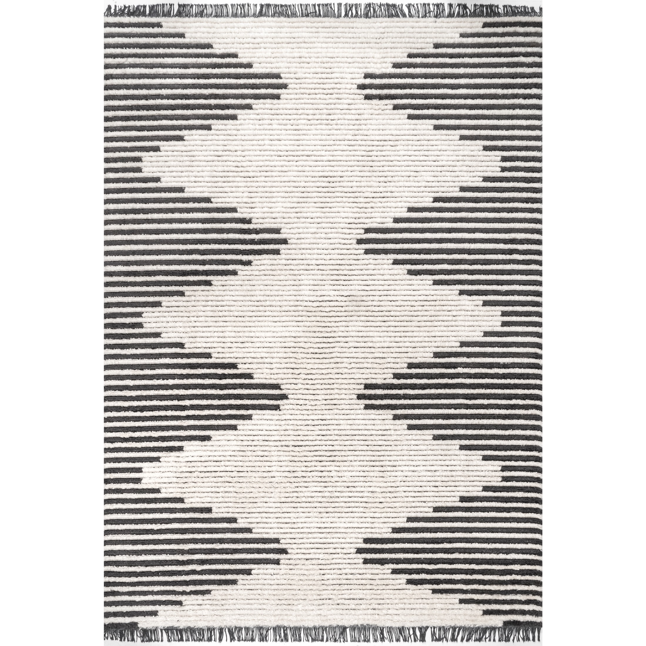 nuLOOM Morgan Contemporary Shag Fringe Area Rug, 8' 10" x 12', Morgan Beige