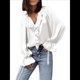 thumbnail image 3 of Camisa Informal de Larga con Volantes para Mujer, Blusa de Satén de Seda para Trabajo, Ropa de y Otoño XXL, 3 of 8