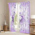 thumbnail image 3 of jejeloiu Vintage Cartoon Floral Curtains Pack of 2 (42x84 Each),Retro Flowers Curtains Blackout,White Purple Lavender Bedroom Curtains For Men Women,Breathable Home Decor, 3 of 6