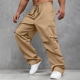 thumbnail image 4 of cllios Mens Cargo Pants Elastic Waisted Hiking Pants Baggy Work Pants Casual Drawstring Workout Joggers with Multi Pockets Cargo Sweatpants for Men, 4 of 9