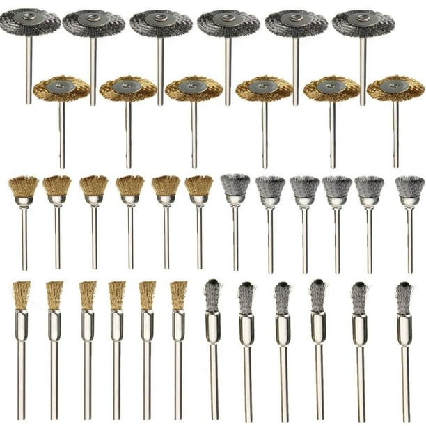 36Pcs Brass Steel Wire Brush Polishing Wheels kit for Dremel Rotary Tools - Walmart.com