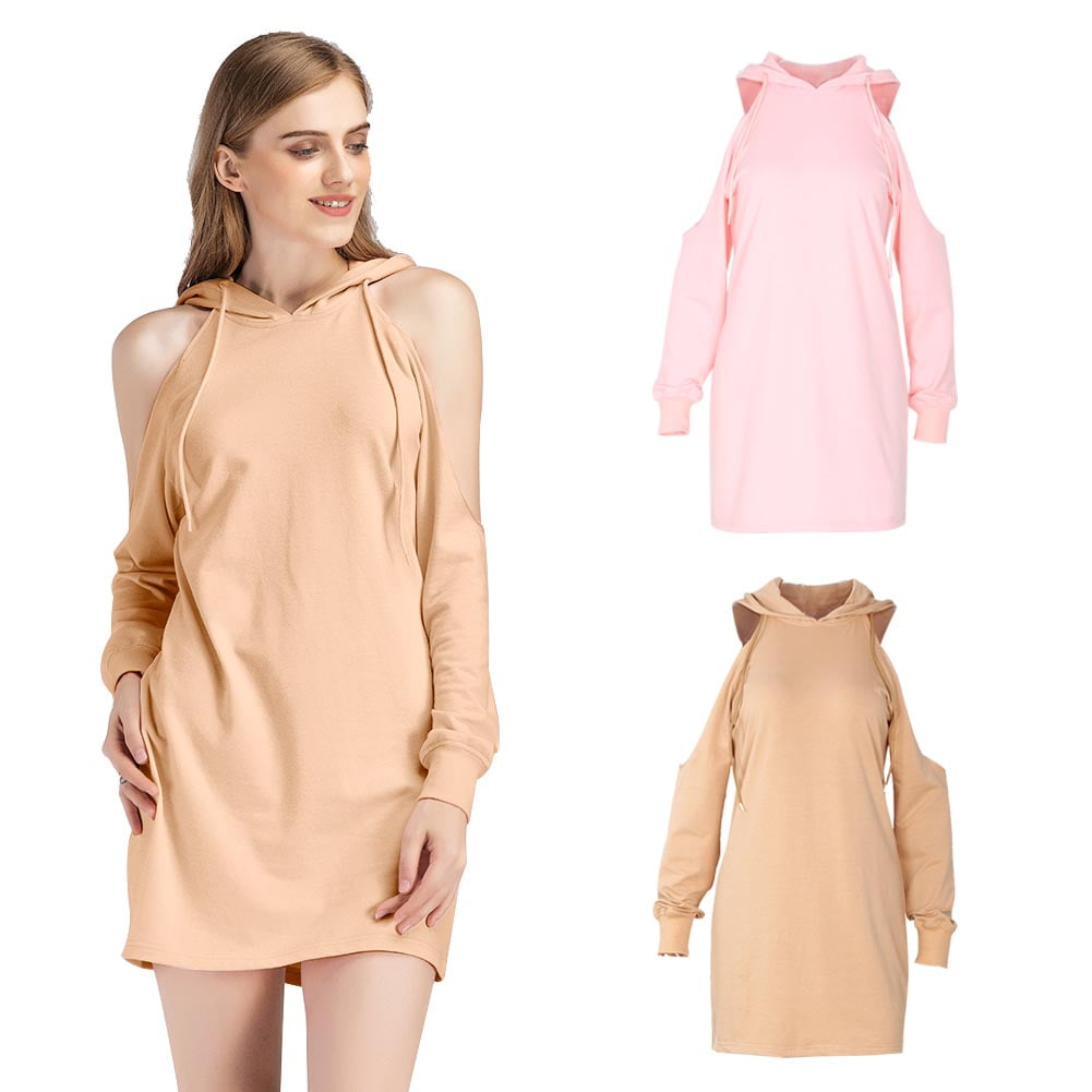 long sleeve shoulderless dress