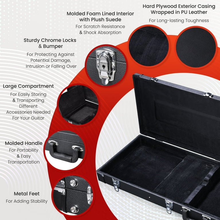 Yescom Universal Rectangular Electric Guitar Hard Case